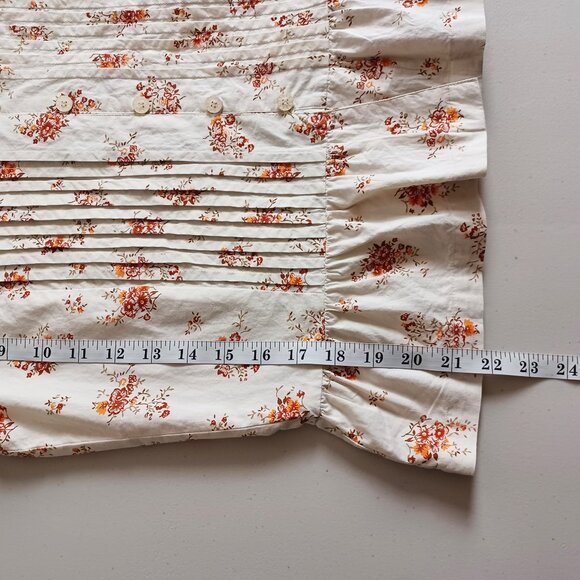 Roxy Floral Bell Sleeve Button-down Blouse - Picture 16 of 16